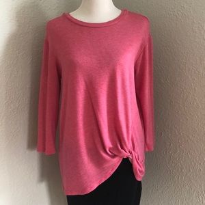 3/4 length coral top